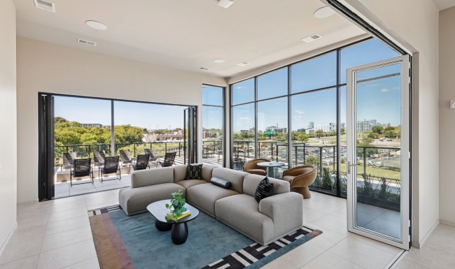 Westerly House skyline lounge with open air doors out to the deck Westerly House skyline lounge with open air doors out to the deck